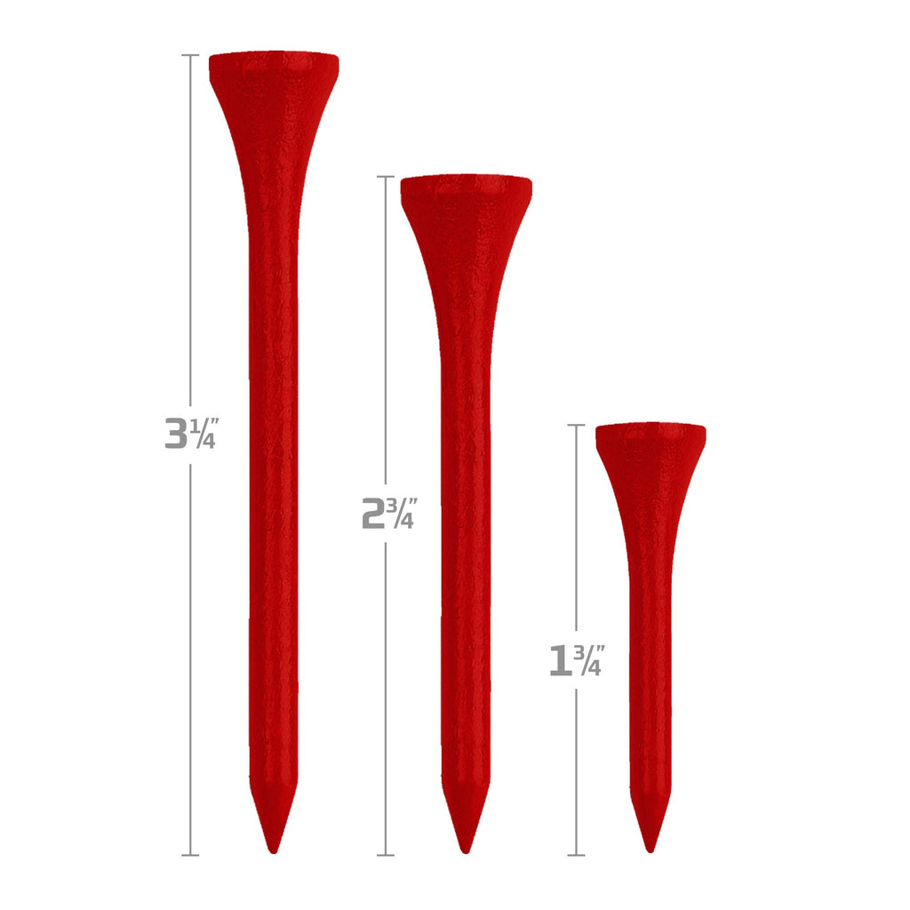 Izzo Golf Wood Golf Tees, 1.75 Inch, Red (Pack Of 200)