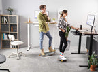 Fezibo Standing Desk Mat With Anti Fatigue Bar, Wooden Wobble Balance Board With Ergonomic Design Comfort Floor Mat (Medium, Alt