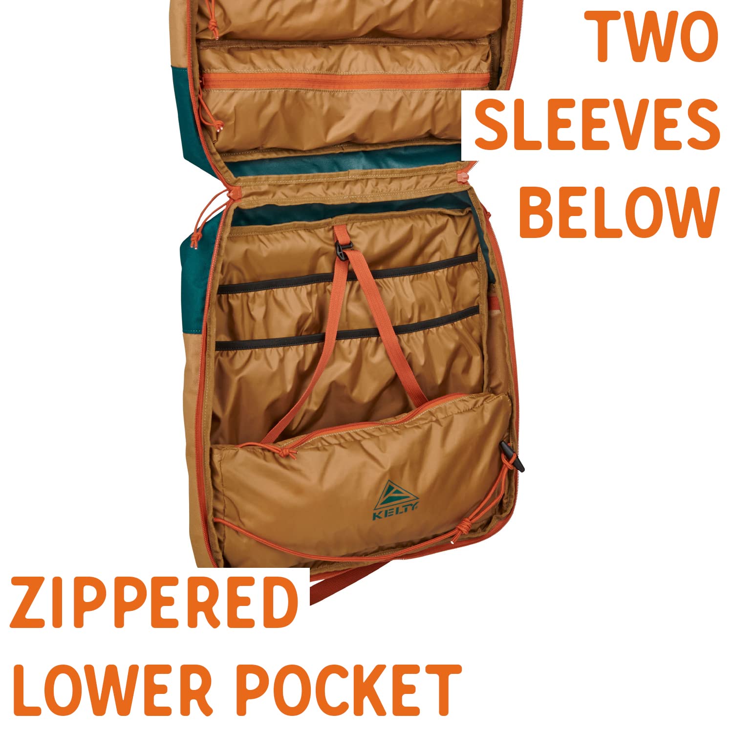 Kelty Camp Galley - Camp Kitchen Organization Kit, Pockets, Compartments For Outdoor Cooking Essentials, Plastic, Dull Gold/Deep