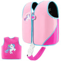 Kids Swim Vest Neoprene Swimming Aid with Adjustable Safety Strap for Age 1-3 and 3-6 (220-Pink, 1-3)
