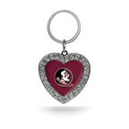 Rico Industries Ncaa Florida State Seminoles Metal Rhinestone Heart Keychain 1.38 X 3-''