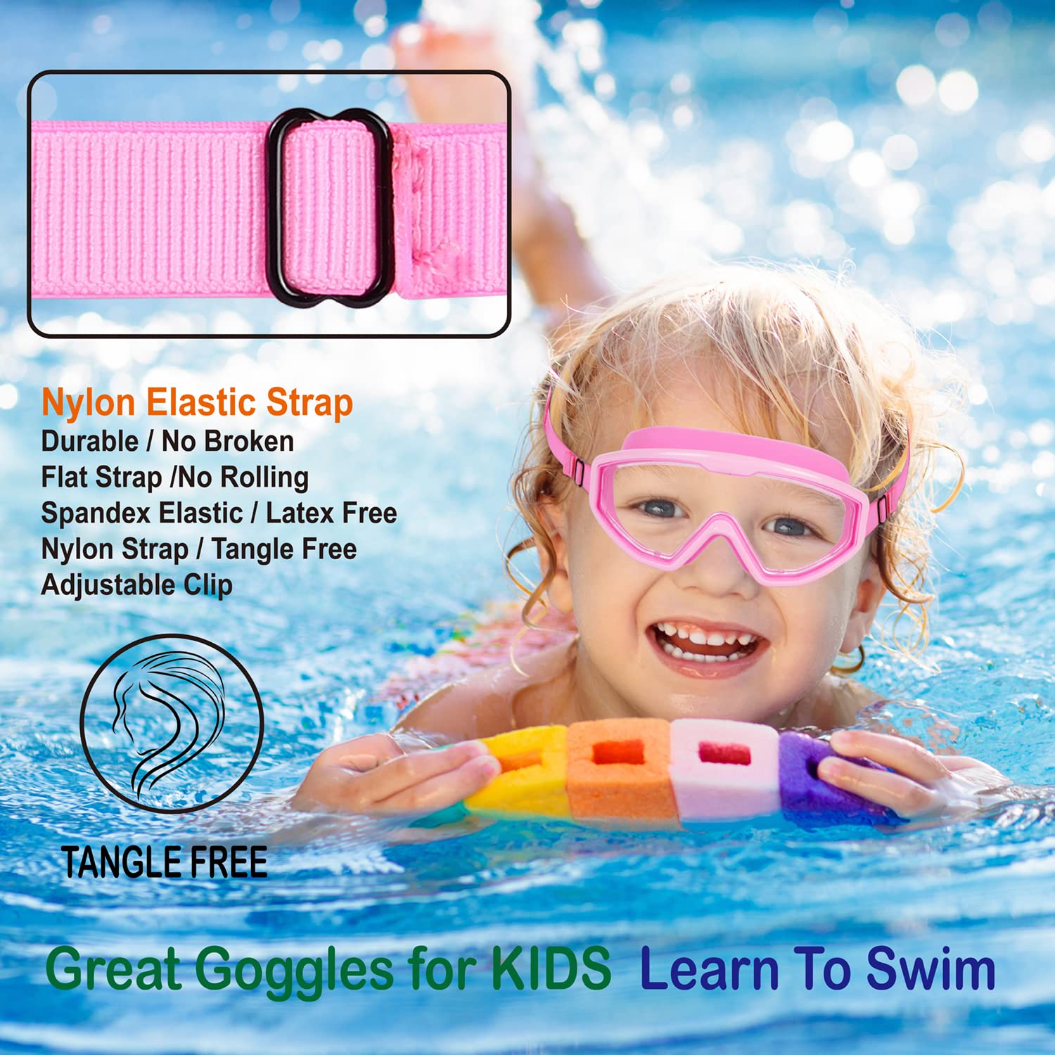 Hydrocomfy Kids Goggles Swimming 4-7, Childrens Swimming Goggles, Pink Mermaid/Unicorn Swimming Goggles For Kids/Toddlers/Youth