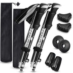 Trekking Poles Collapsible Hiking Poles - Auminum Alloy 7075 Trekking Sticks, Antishock And Quick Lock System, Telescopic, Colla