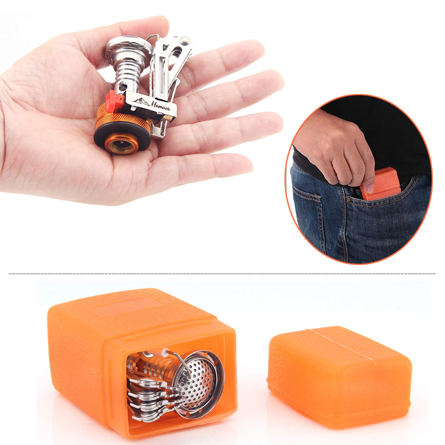 Hamans Ultralight Portable Outdoor Backpacking Stove Camping Stoves Gas Stoves With Piezo Ignition (Only Stove)