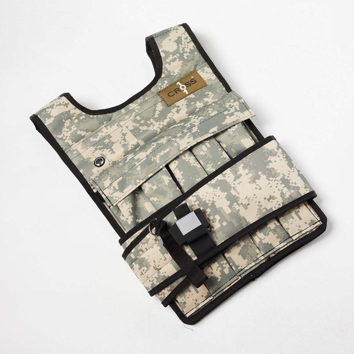 Cross101 Adjustable Camouflage Weighted Vest With Shoulder Pads, 40 Lb