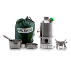 Scout 41 Oz. Stainless Steel Kelly Kettle? Basic Kit (1.2 Ltr) Rocket Stove Boils Water Ultra Fast With Just Sticks/Twigs. For C