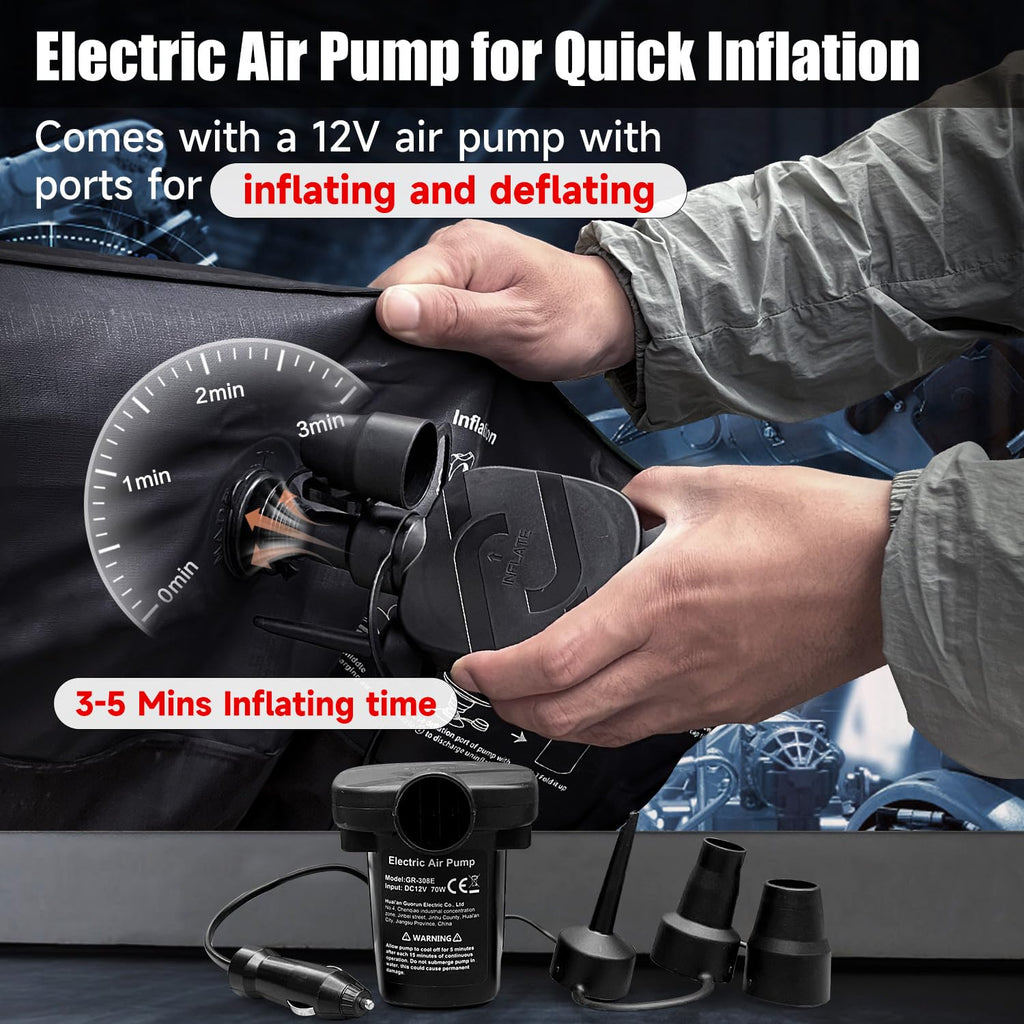 Dikasun Inflatable Suv Air Mattress Bed Car Mattress For Suv, Double-Sided Flocking Travel Camping Bed Car Air Mattress, Car Sle