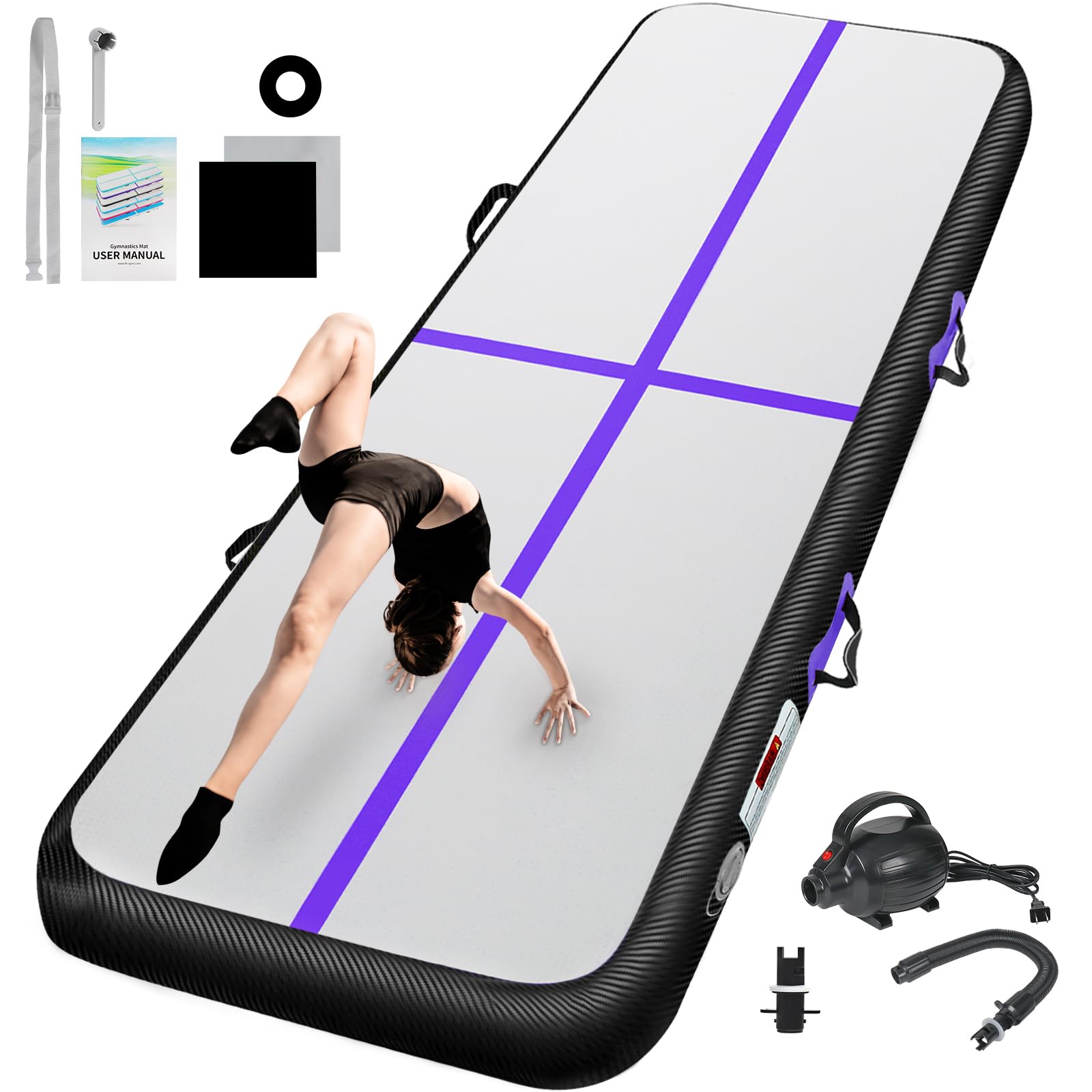 Inflatable Gymnastics Air Mat Track Air Gymnastics Track Mat Yoga Floor Cheerleading Landing Taekwondo Training Kungfu Exercise