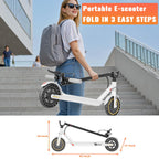 Qlaway Electric Scooter with Seat, 350W Motor, Top Speed 19Mph(31km/h), Max 22 Miles Ranges, 350W Motor, 8.5 Solid Tires, Alumin