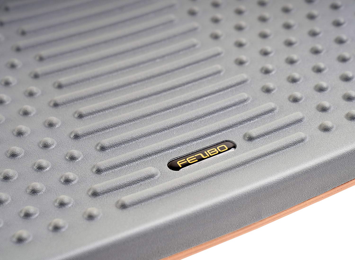 Fezibo Standing Desk Mat With Anti Fatigue Bar, Wooden Wobble Balance Board With Ergonomic Design Comfort Floor Mat (Medium, Alt