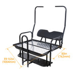 Kuafu Black Rear Flip Back Seat Compatible With 1982-2000.5 Club Car Ds Model Golf Cart 1102 Lbs Weight Capacity Heavy Duty Stee