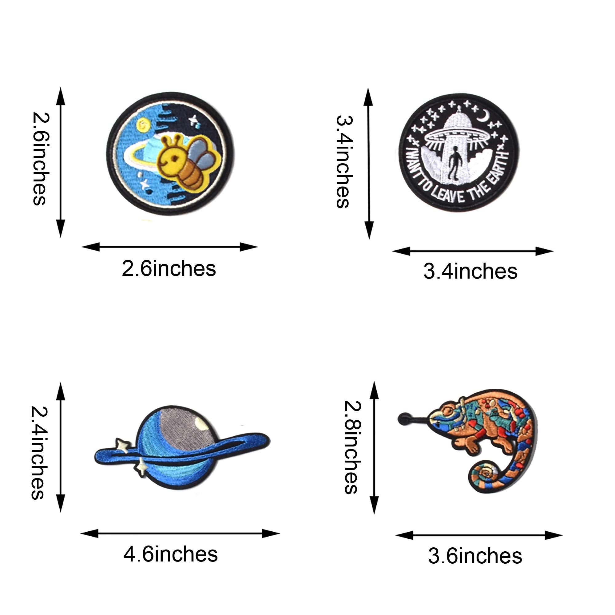 Jcarp 42Pcs Random Assorted Embroidered Iron On Patches, Cute Sewing Applique For Jackets, Hats, Backpacks, Jeans, Diy Accessori
