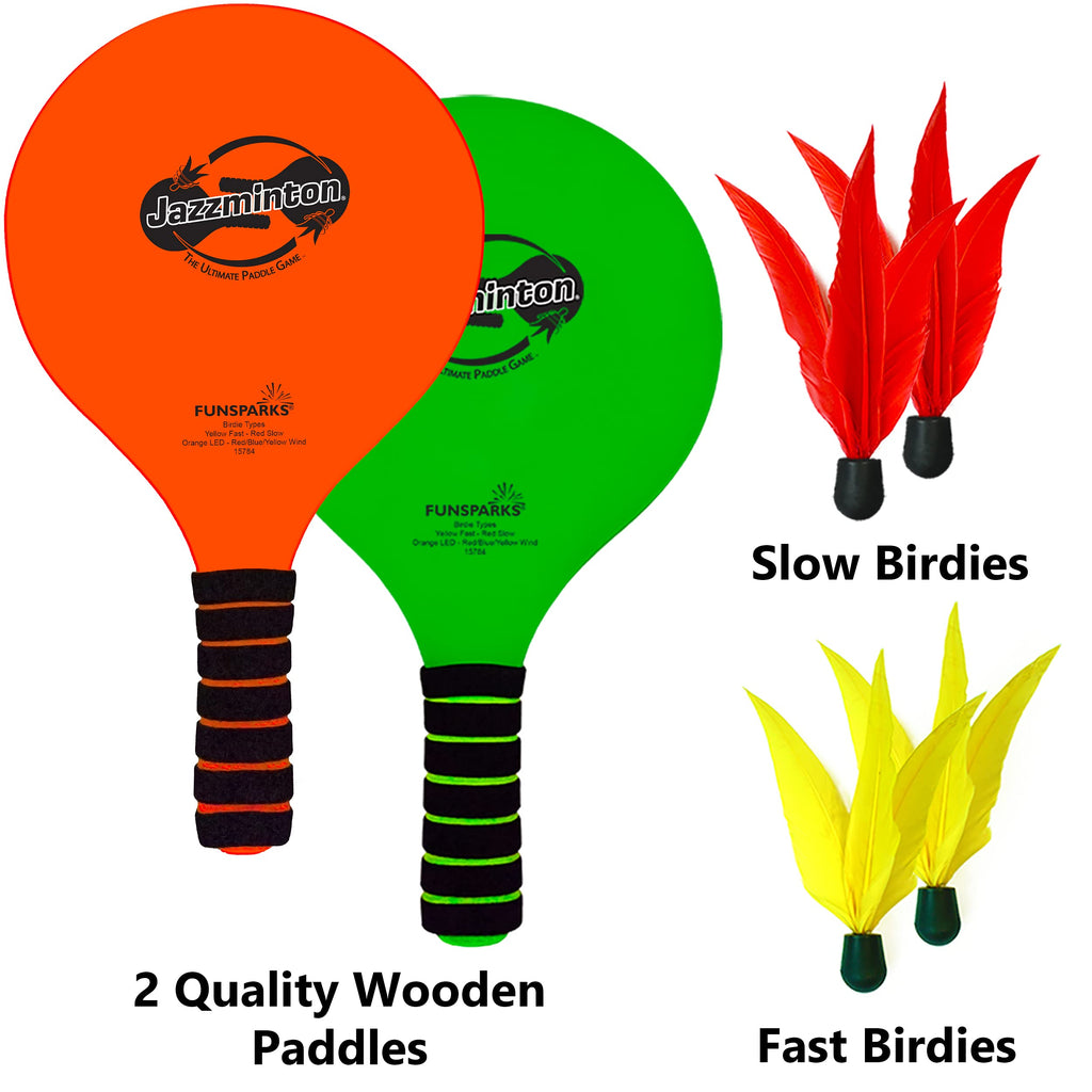 Funsparks Paddle Ball Jazzminton Game - All-Season Indoor/Outdoor Racquet Game For Active Play