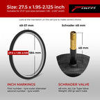 Fincci Pair 275 X 195-2125 Inch Bike Inner Tubes 48Mm Schrader Valve Inner Tube For Mountain Mtb Road Hybrid Bicycle - Pack Of 2