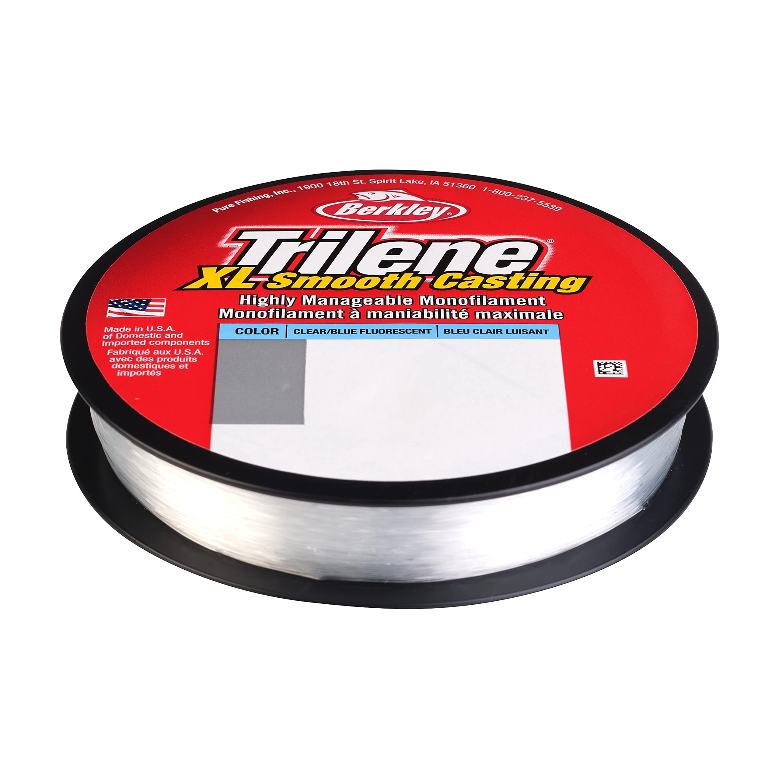 Berkley Trilene Xl, Fluorescent Clear/Blue, 6Lb | 2.7Kg, 330Yd | 301M Monofilament Fishing Line, Suitable For Freshwater Environ