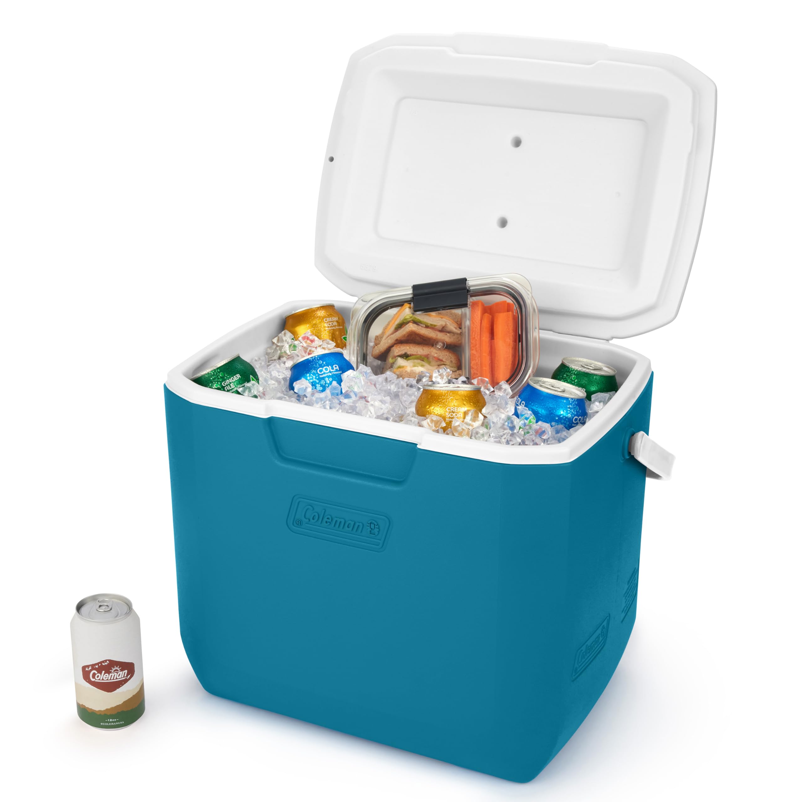 Coleman Chiller 30Qt Insulated Portable Cooler, Hard Cooler With Ice Retention & Large Carry Handle, Made In Usa