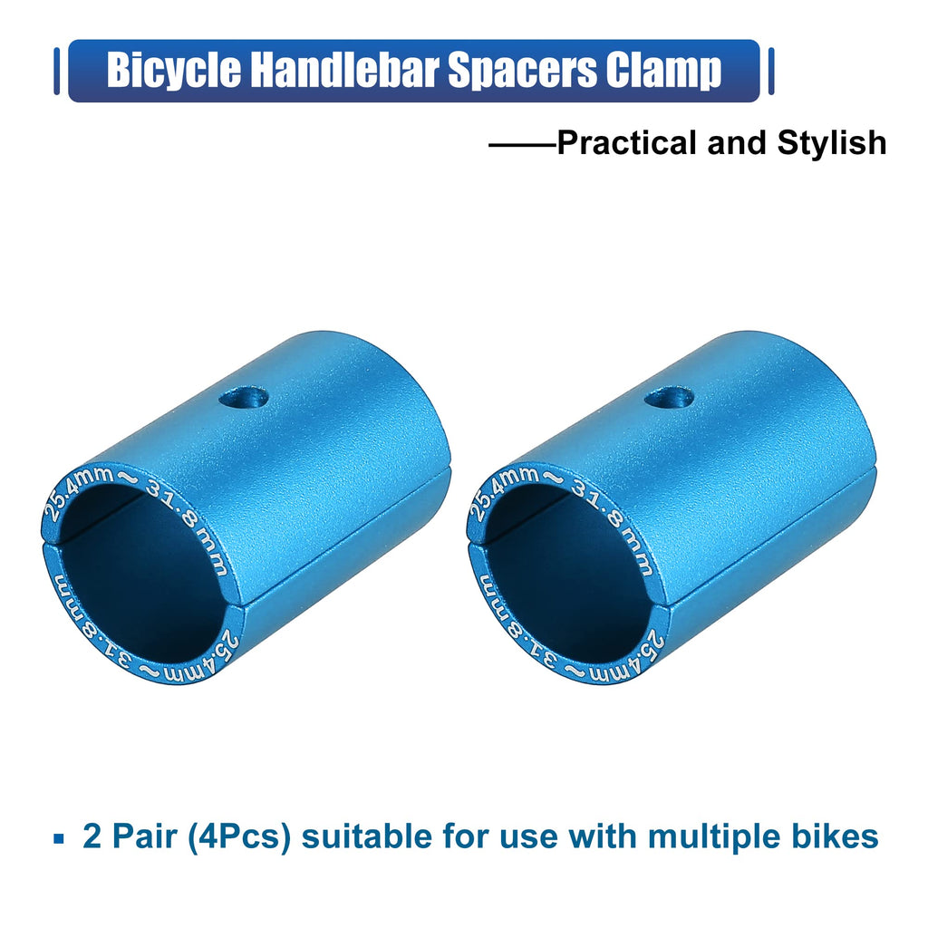 X Autohaux 2 Pair Bike Handlebar Shim 25.4 To 31.8Mm Shim Bicycle Handlebar Stem Shim Adapter Size Reducer Sleeve Spacers Clamp