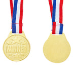 Juvale 24 Pack Gold Winner Medals For Kids And Adults - Participation Awards With 15.3-Inch Red, White, And Blue Neck Ribbons Fo