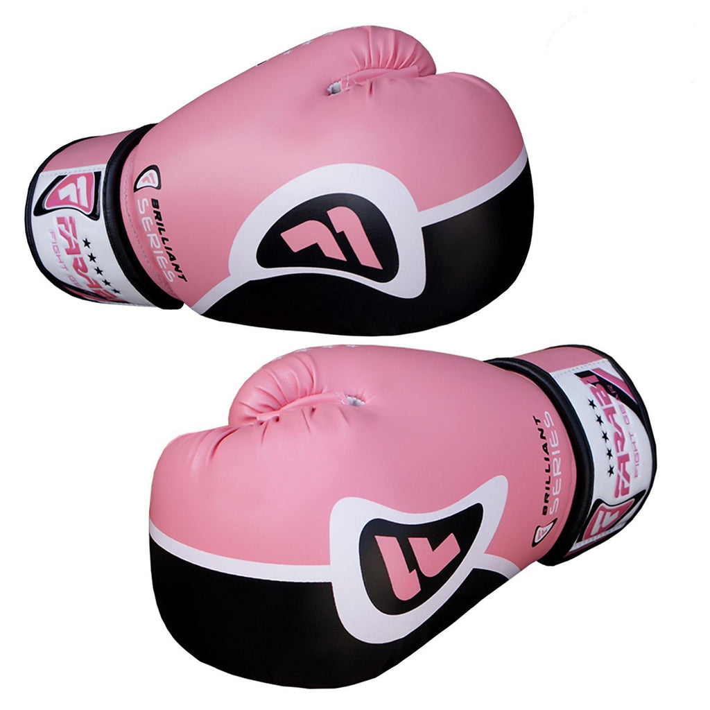 Farabi Pro Fighter Boxing Gloves Sparring Gym Bag Punching Focus Pad Mitts (Pink, 10Oz)