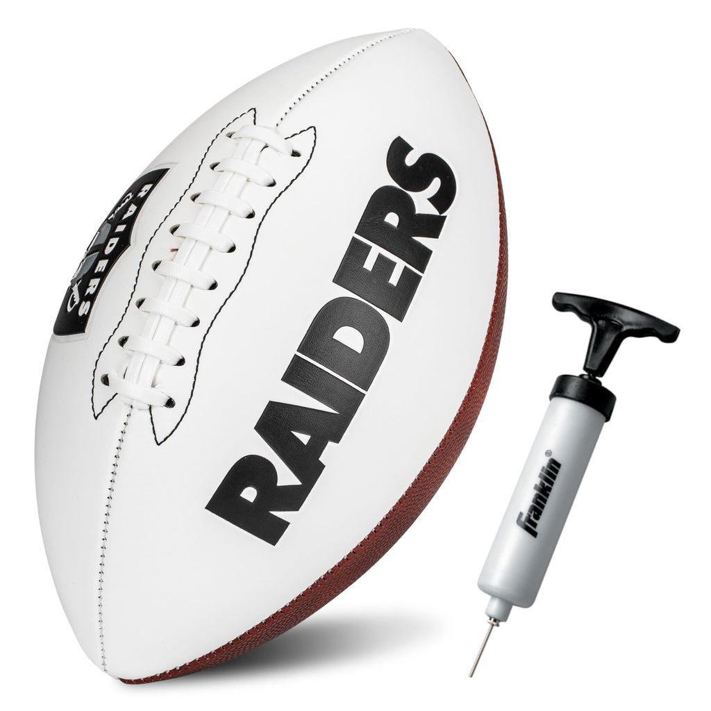Franklin Sports Nfl Las Vegas Raiders Autograph Football - Official Size White Panel Souvenir Football For Autographs + Signatur