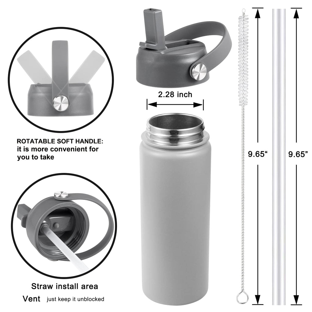 Florapell Straw Lid For Hydro Flask Wide Mouth Water Bottles, Top Lids With Straw Compatible With Hydro Flask 32 40 Oz, Replacem