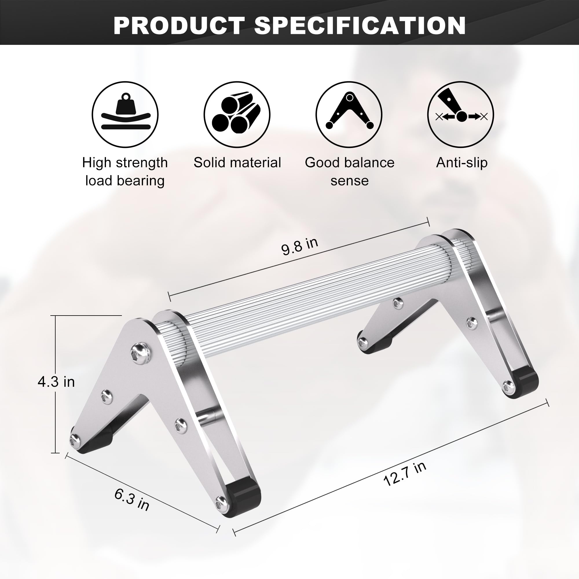 Mochantum Push Up Bar - Heavy-Duty Stainless Steel Pushup Stands with Non-Slip Base, 660LB Capacity, Portable Home Gym Equipment