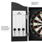 Mission Darts Home Centre | Complete Darts Package Including Apollo Dartboard With Cabinet, Easy Wipe Score Panels And 2 Sets Of