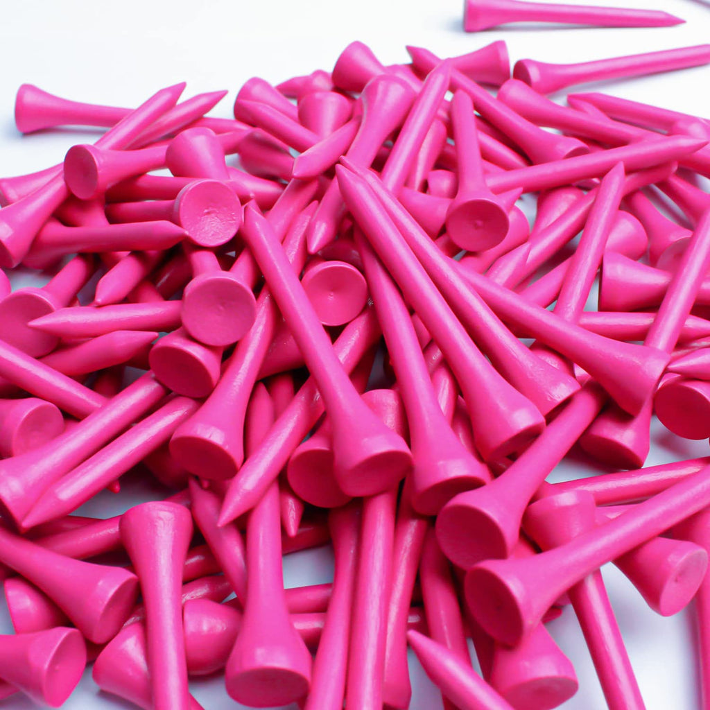 Mykuja Pink Bamboo Golf Tees 2 1/8 Inch Pack Of 100Pink Golf Teeswomen Pink Golf Bamboo Tees(54Mm Pink)