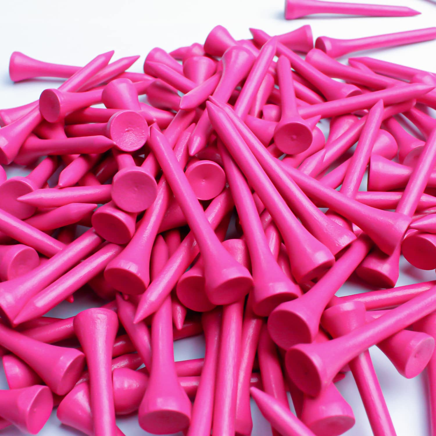Mykuja Pink Bamboo Golf Tees 2 1/8 Inch Pack Of 100Pink Golf Teeswomen Pink Golf Bamboo Tees(54Mm Pink)