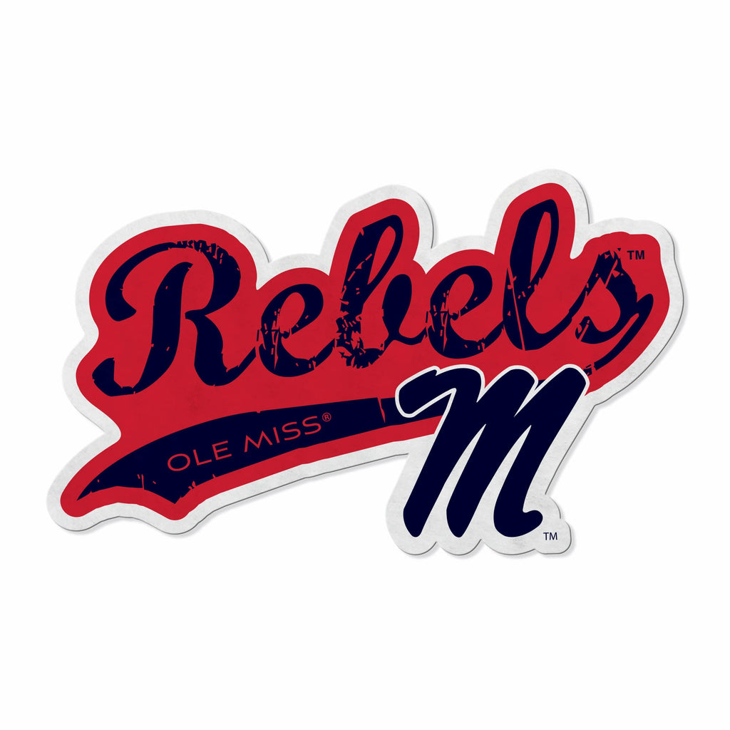 Rico Industries Ncaa Mississippi Rebels Distressed Shape Cut Pennant - Home And Living Room D  Cor - Soft Felt Ez To Hang