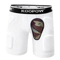 KOOPOW Youth Boys Padded Sliding Shorts with Soft Protective Athletic Cup Underwear, Slider for Baseball, Football, Lacrosse (Wh