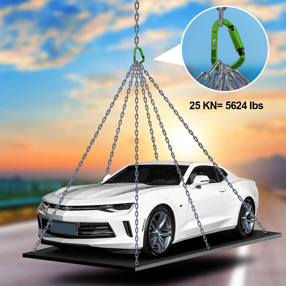 Fvw 3 Pack Heavy Duty Climbing Carabiners,25Kn Auto Locking Rock Climbing Carabiners Clips For Hammocks, Swing, Locking Dog Leas