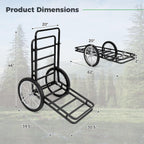Gymax Deer Cart, 550 Lbs Folding Game Carts With Double-Layer, 20 Big Wheels, All-Terrain Heavy-Duty Deer Cart Game Hauler For H