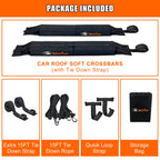 Meefar Universal Car Soft Roof Rack Pads Luggage Carrier System For Kayak Surfboard Sup Canoe Include 2 Heavy Duty Tie Down Stra