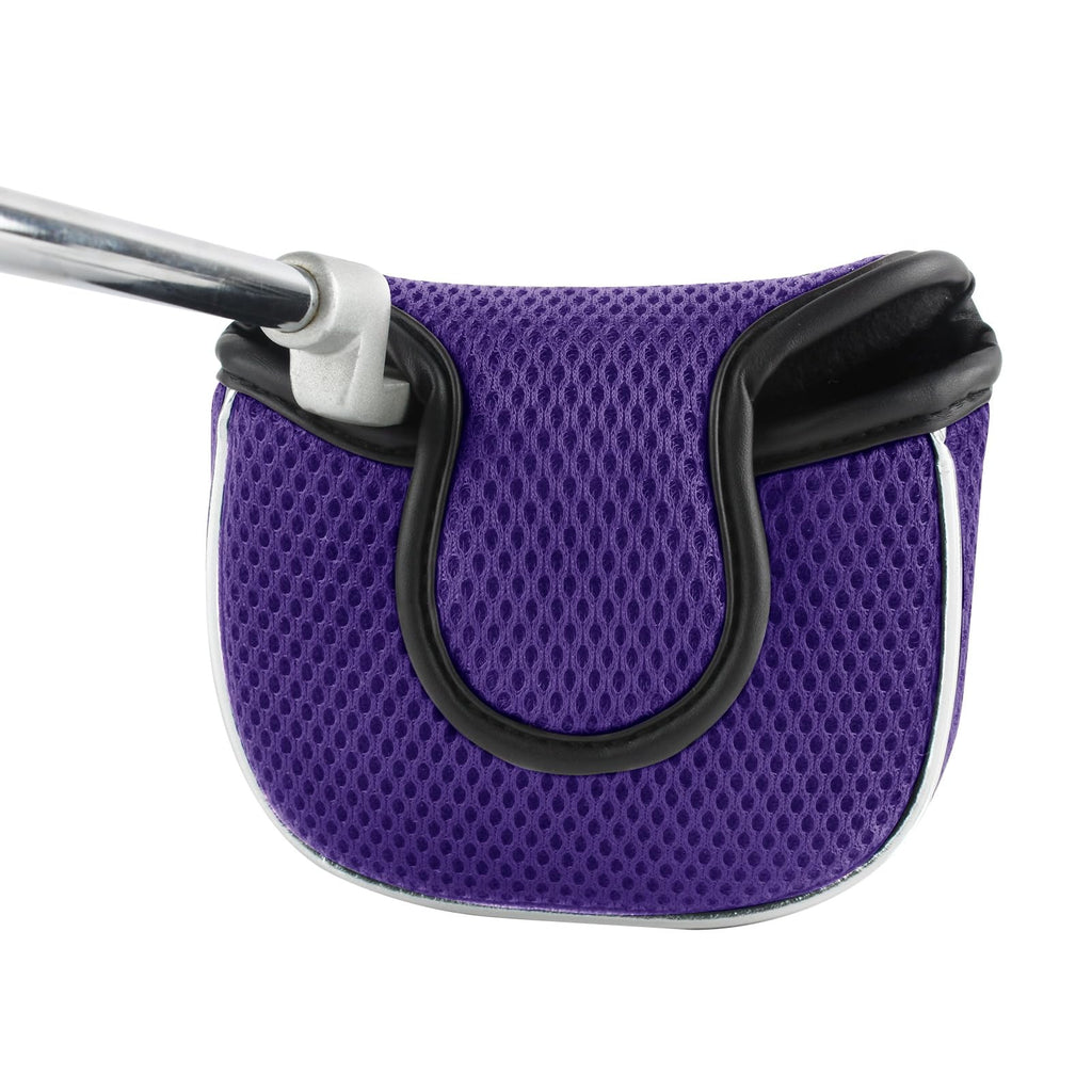 Andux Mesh Mallet Putter Cover Golf Putter Head Covers Purple, Square