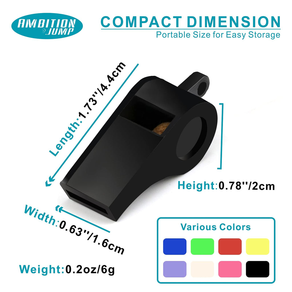 Ambitionjump Whistle 8 Pack Plastic Whistles For Adults, Sports Whistle Bulk For Coach, Referee, Teachers, Lifeguard, School, So