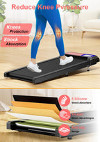 2.5HP Walking Treadmill Pad Incline, Under Desk Treadmill with Remote, 3 in 1 Low Noise Small Walking Mini Pad with Led Screen,