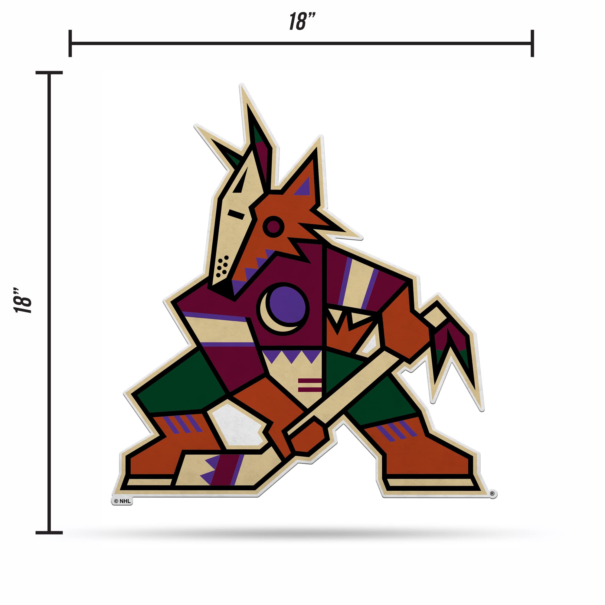 Rico Industries Nhl Arizona Coyotes Primary Shape Cut Pennant - Home And Living Room D  Cor - Soft Felt Ez To Hang