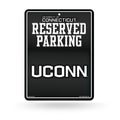 Rico Industries NCAA Connecticut Huskies Metal Parking Sign 8.5 x 11 Carbon Fiber Metal Parking Sign - Great for Man Cave, Bed R