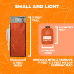 Survival Mylar Bivy Sack Portable Prepper Gear - Emergency Sleeping Bag Survival Bag - Lightweight Survival Sleeping Bags Double