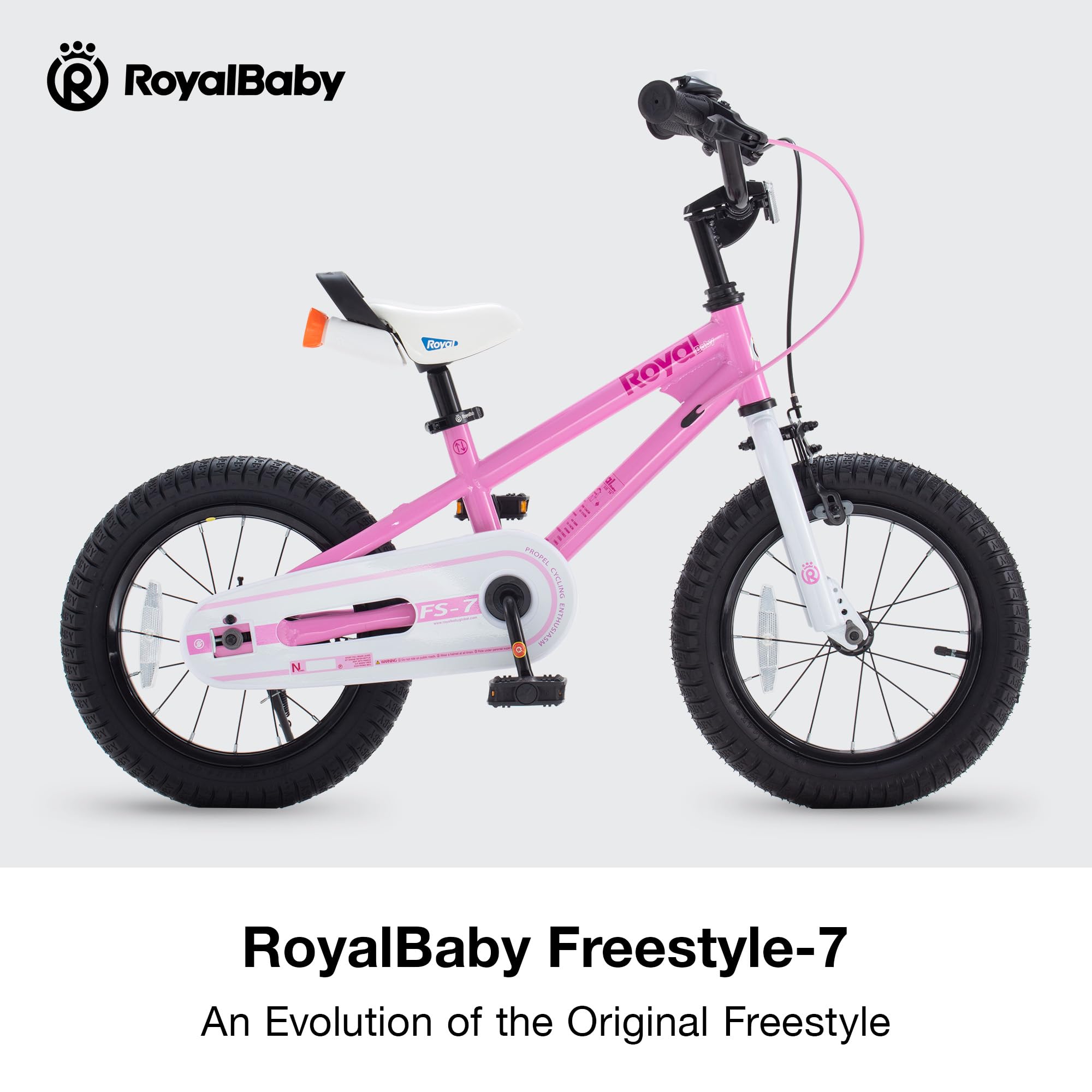 Royalbaby Freestyle 7 Kids Bike Toddlers 16 Inch Wheel Bicycle Beginners Girls Ages 4-7 Years, Kickstand And Water Bottle Includ