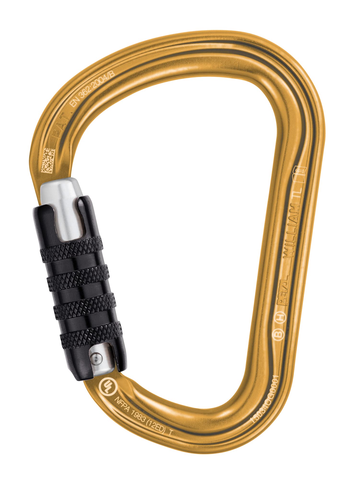 Petzl, William, Locking Carabiner For Belaying, Gold, Triact-Lock