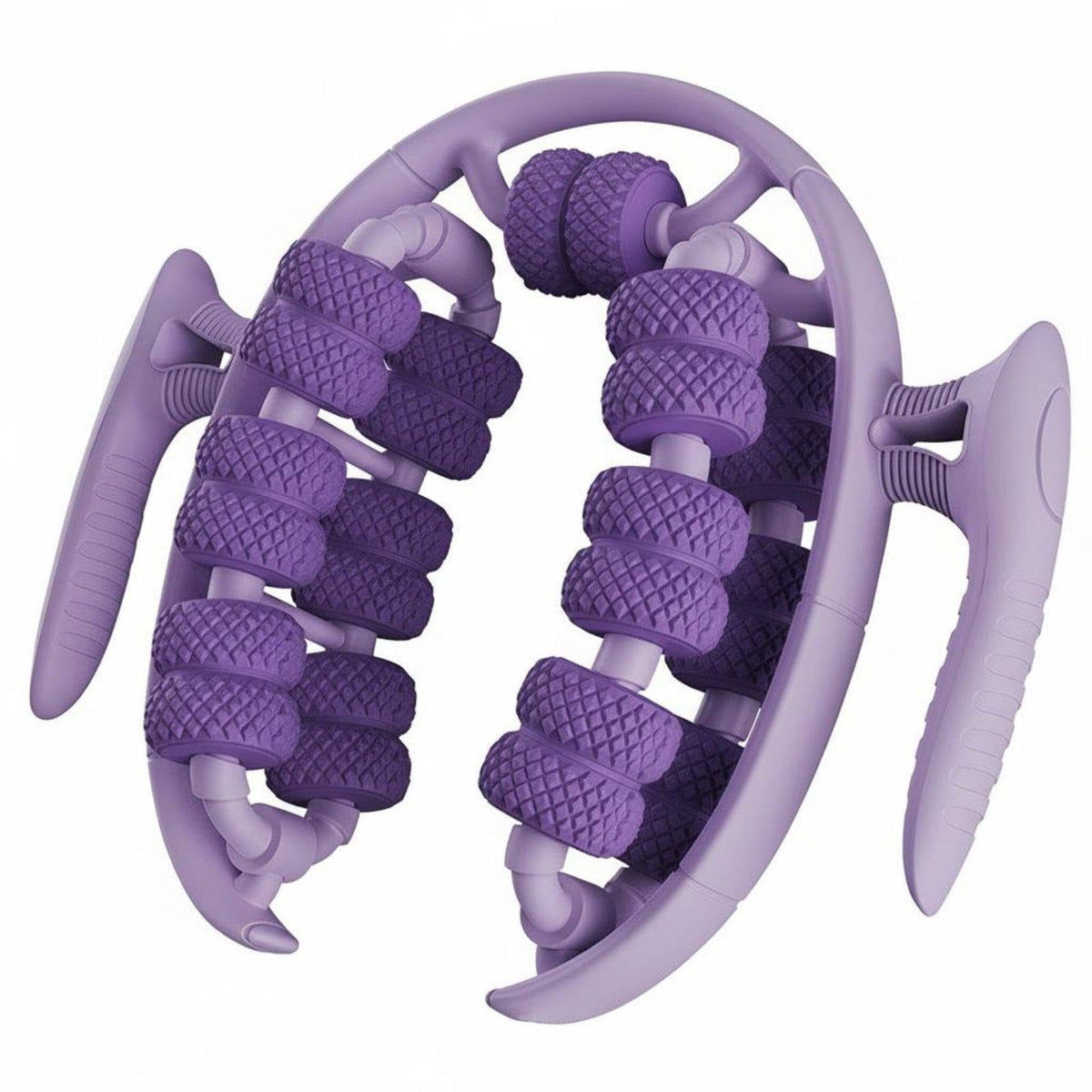 ECOMISTIQCircular Leg Adjustable Width UShaped Roller 3D Movable Point Rollers Clamp Muscle Roller for PostWorkout, Home Purpl