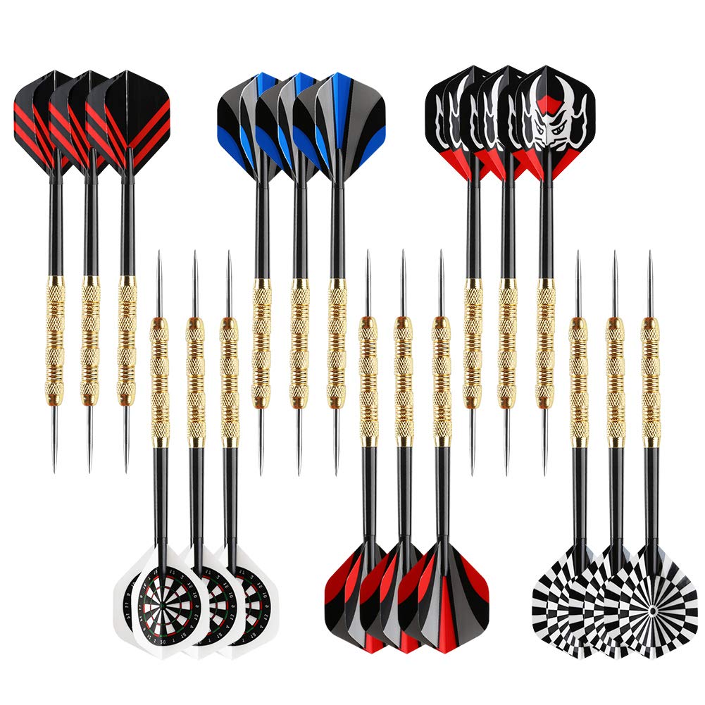 Accmor Steel Tip Darts, Professional Metal Darts, Darts Metal Tip Set, Metal Darts For Dartboard,18 Pcs