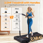 Walking Pad With Handle Bar And Incline, 3.0Hp Portable Small Treadmills With Handles For Home Small Spaces, 0.6-6.2Mph Electric