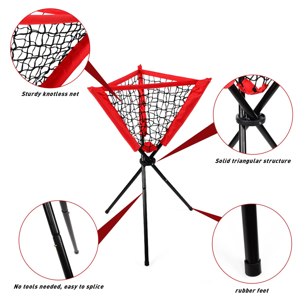 Hikeen Baseball Caddy Softball Coaching Accessories Baseball Training Equipment Portable And Detachable Batting Tee Softball Rac