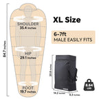 Iceco Xl Sleeping Bags For Adults, 10?F Camping Sleeping Bag Cold Weather, 3 Seasons Backpacking Sleeping Bag, Warm & Washable M