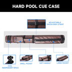 Gse 2X2 Deluxe Hard Billiard Pool Cue Stick Carrying Case, Billiard Cue Case, Billiards Accessories (Oval - Brown)