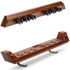 Gosports Wall Mounted Pool Cue Stick Holder - Holds 6 Cues And 2 Triangle Racks - Multiple Colors Available,Brown