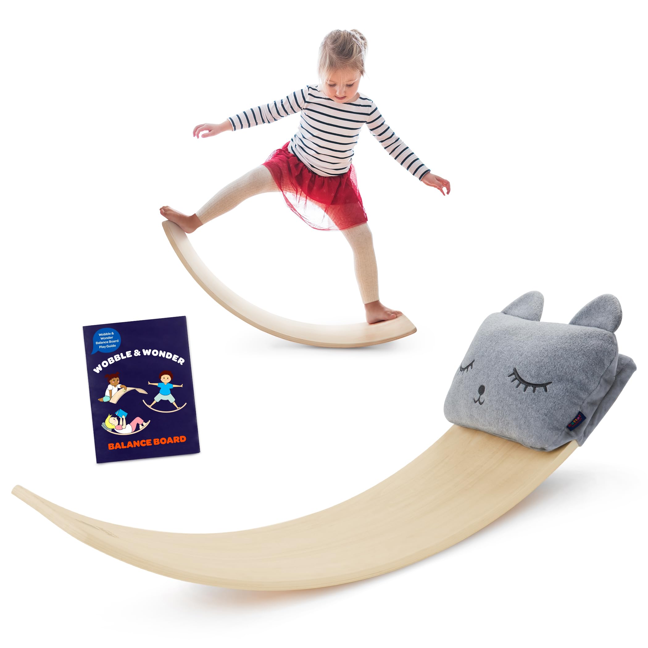 Battat Education - Wooden Balance Board for Toddlers - Montessori Wobble Toy for Core Strength & Coordination - Durable Wood Con